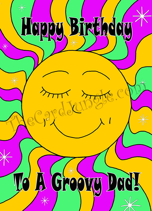 Copy of Happy Birthday To A Groovy Dad (Birthday Greeting Card) (Card#: HB31)