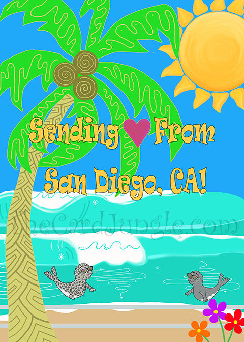 Sending Love From San Diego, CA Greeting Card (Card#: SD6)