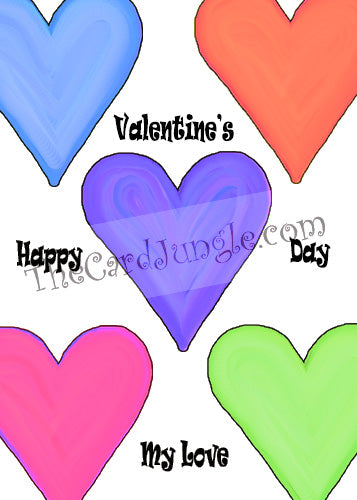 Happy Valentine's Day My Love Greeting Card (Two Color Variants) (Card#: HVD3)