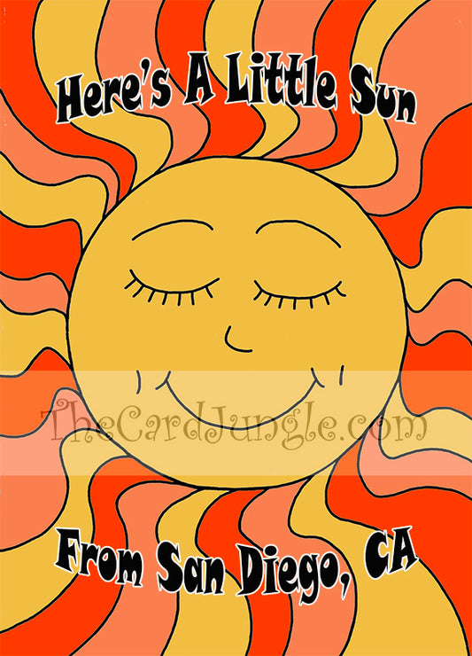 Here's A Little Sun From San Diego, CA (Face) Greeting Card (Card#: SD4)
