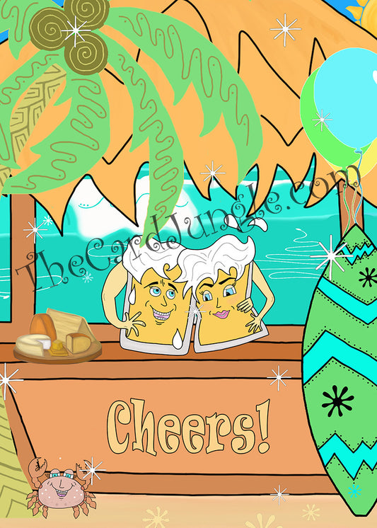 Cheers! (Beer Themed Greeting Card) (Three Color Options) (Card#: BE1)