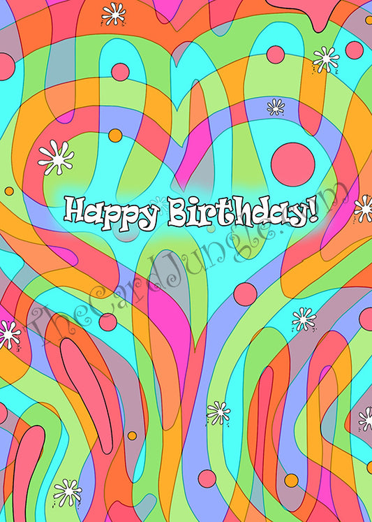 Happy Birthday "Trippy Hippie" Greeting Card (Card#: HB36)