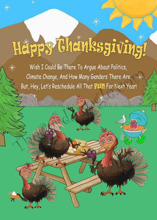Happy Thanksgiving (Wish I Could Be There) Greeting Card (Card#: T1)