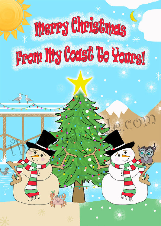 Merry Christmas From My Coast To Yours Greeting Card (Card#: MC1)
