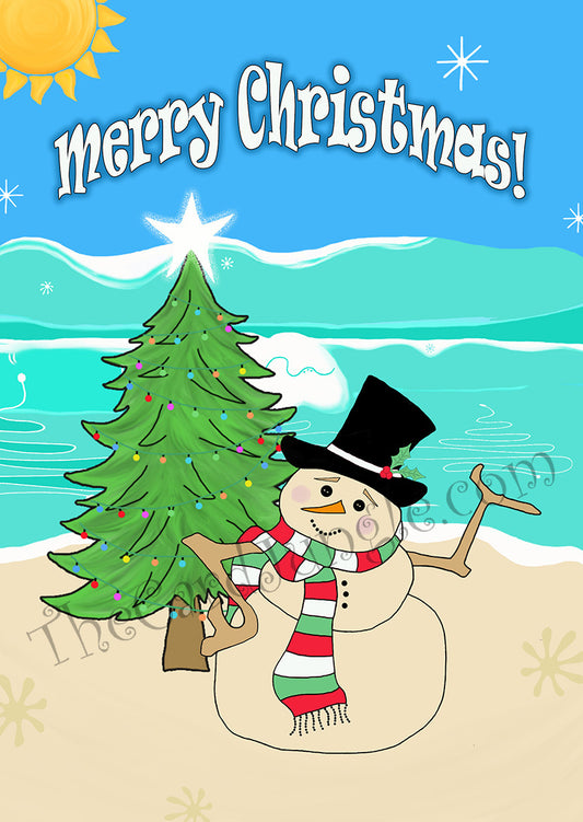 Merry Christmas (Sandman on Beach) (Card#: MC5)