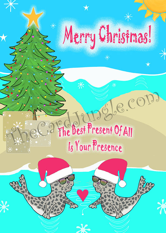 Merry Christmas! The Best Present Of All Is Your Presence Greeting Card (Card#: MC9)