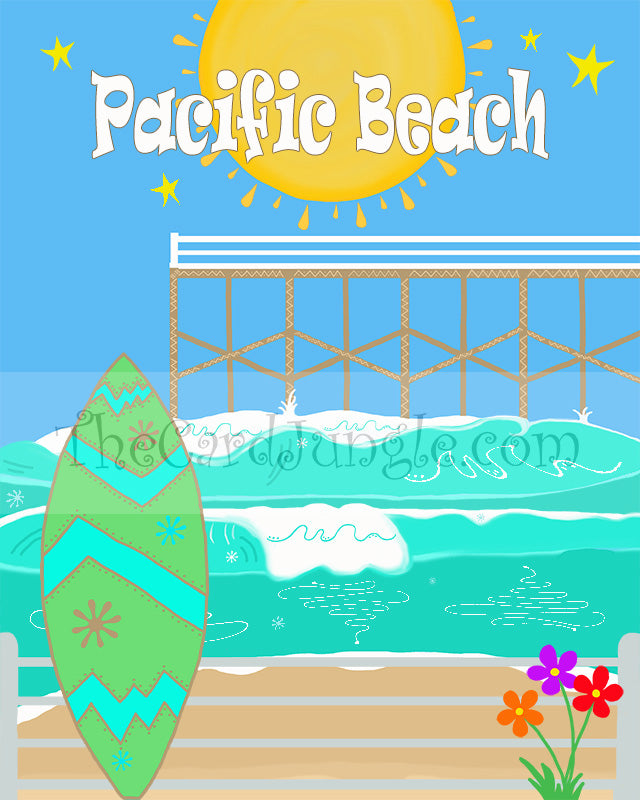Pacific Beach Print - 8 x 10 (Two Color Variants)