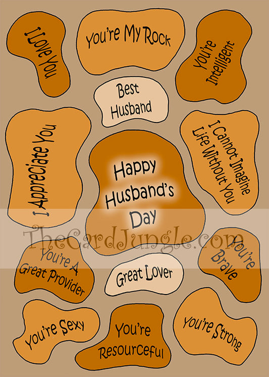 Happy Husband's Day Greeting Card (Two Color Variants) (Card#: HA6)