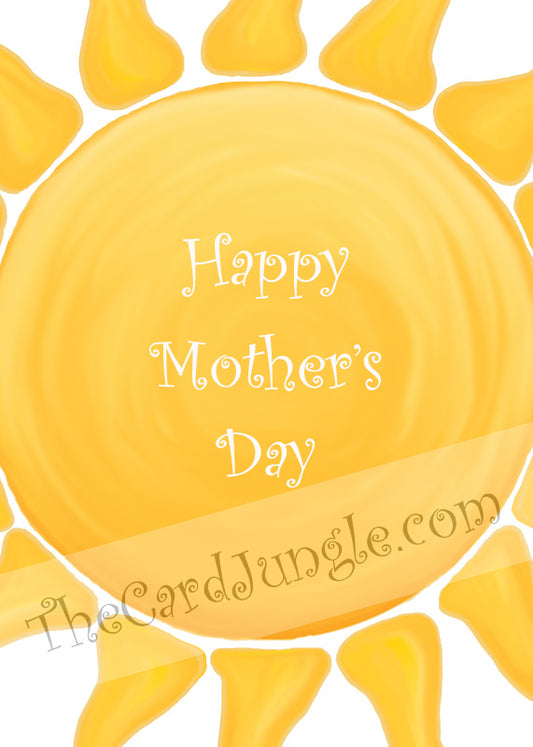 Happy Mother's Day (Yellow Sun) Greeting Card (Card#: HMD4)